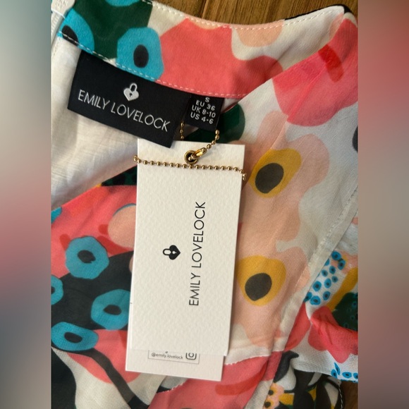 EMILY LOVELOCK Cactus floral midi‎ dress. Small. - Picture 5 of 9